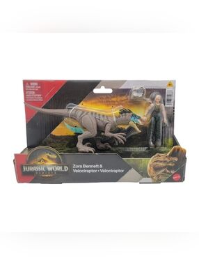 Jurassic World Rebirth Zora Bennett & Velociraptor Action Figure Playset